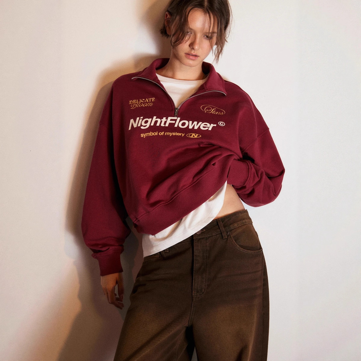 Free Shipping Designer Hoodie 2025 New Women's Stand Up Collar Sportswear Autumn And Winter Loose Half Zipper Long Sleeved Pullover Women's 