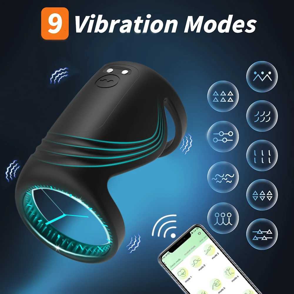 Bluetooth Penis Vibrator for Men Masturbator Sex Machine Penis Delay Trainer Cock Ring Glans Massager Male Sex Toys for Adults W250807