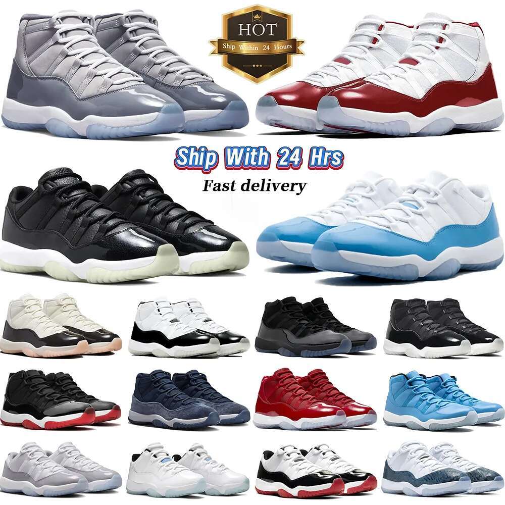 Top Quality Designer Sneakers 11 Cherry Mid Cut Basketball 11s Shoes For Men Women High Low Cement Green Bred Rose Gold Space Jam Outdoor trainers