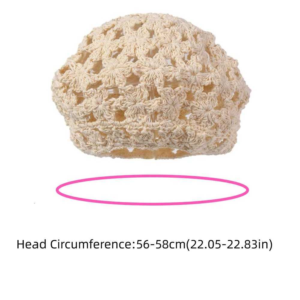 Breathable Hollowed Out Beret Hat Cotton Japanese Style Lace Hollow Flower Hat All-match Linen Spring Crochet Knitted C Party XJ250807