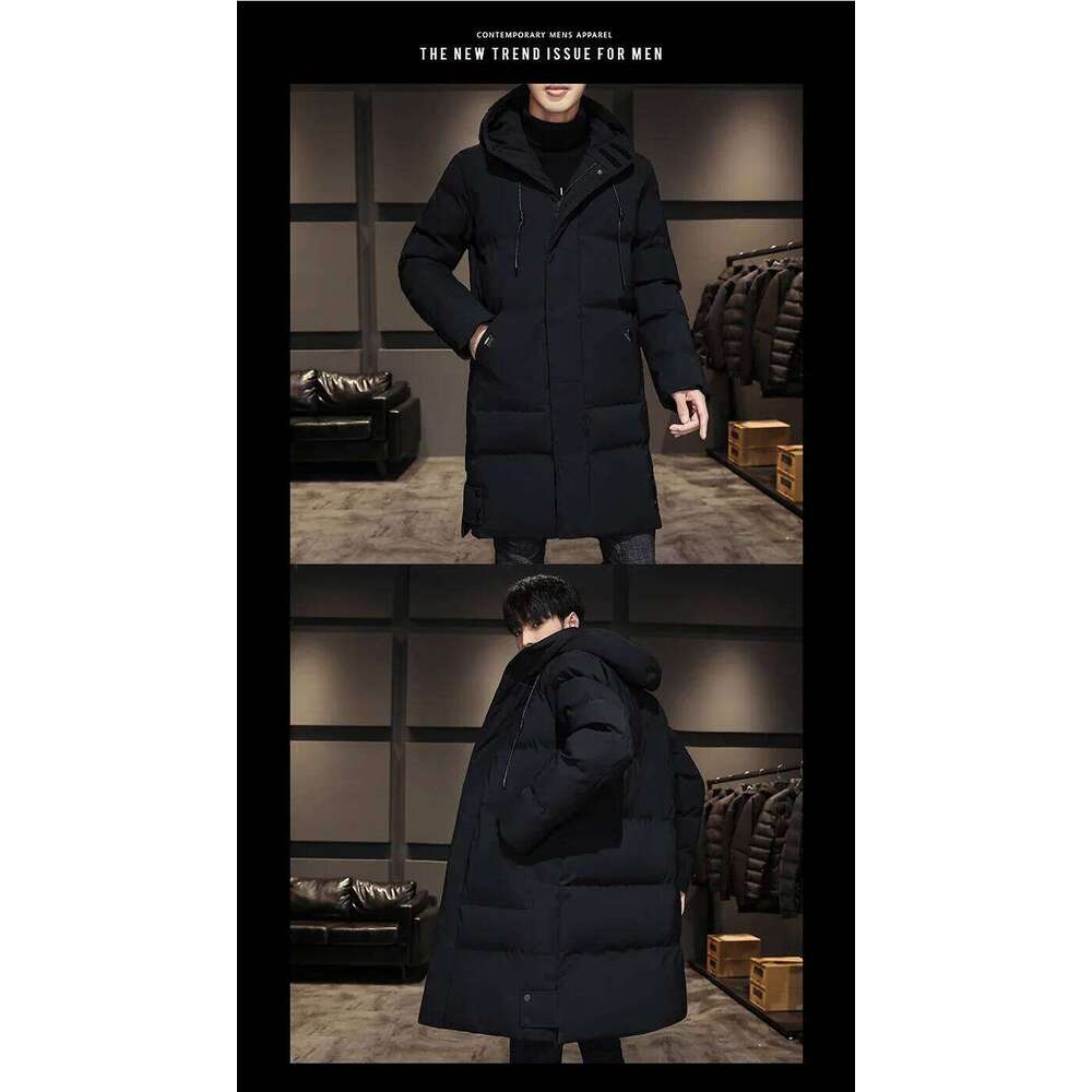 Designer Clothing 2025 Men's High Quality Hooded Black Fashion Winter Jacket Brand Clothing New Parka Men Thick Warm Long Coats