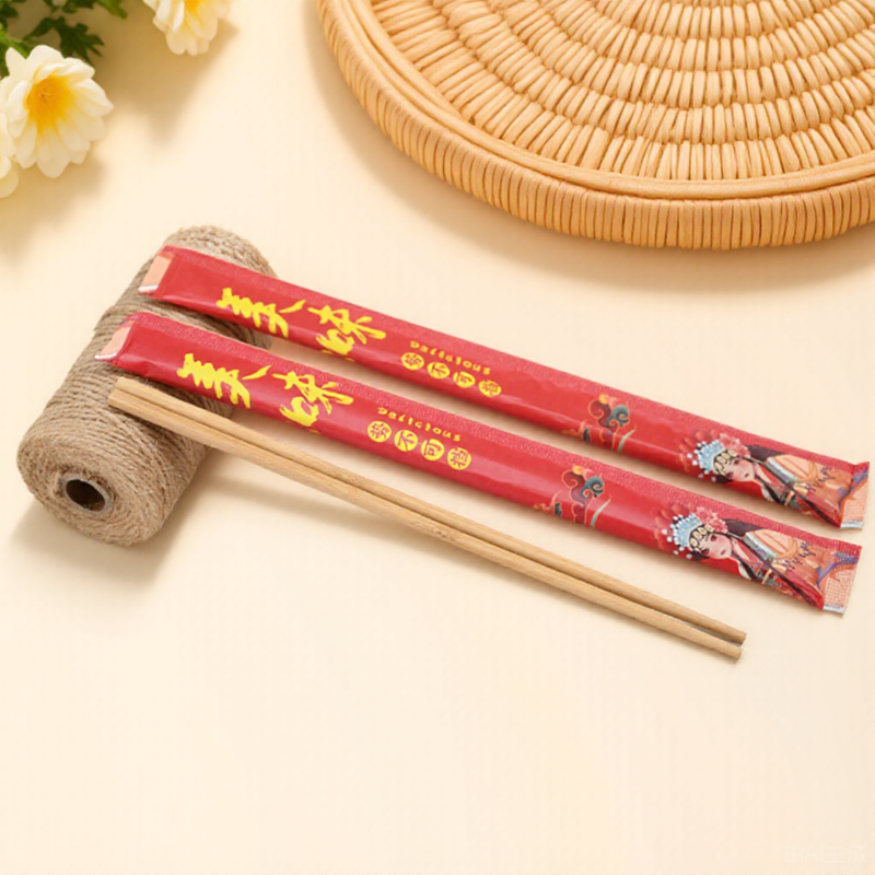 White Kraft Packaged Eco-Chopsticks Made from Sustainably Grown Bamboo