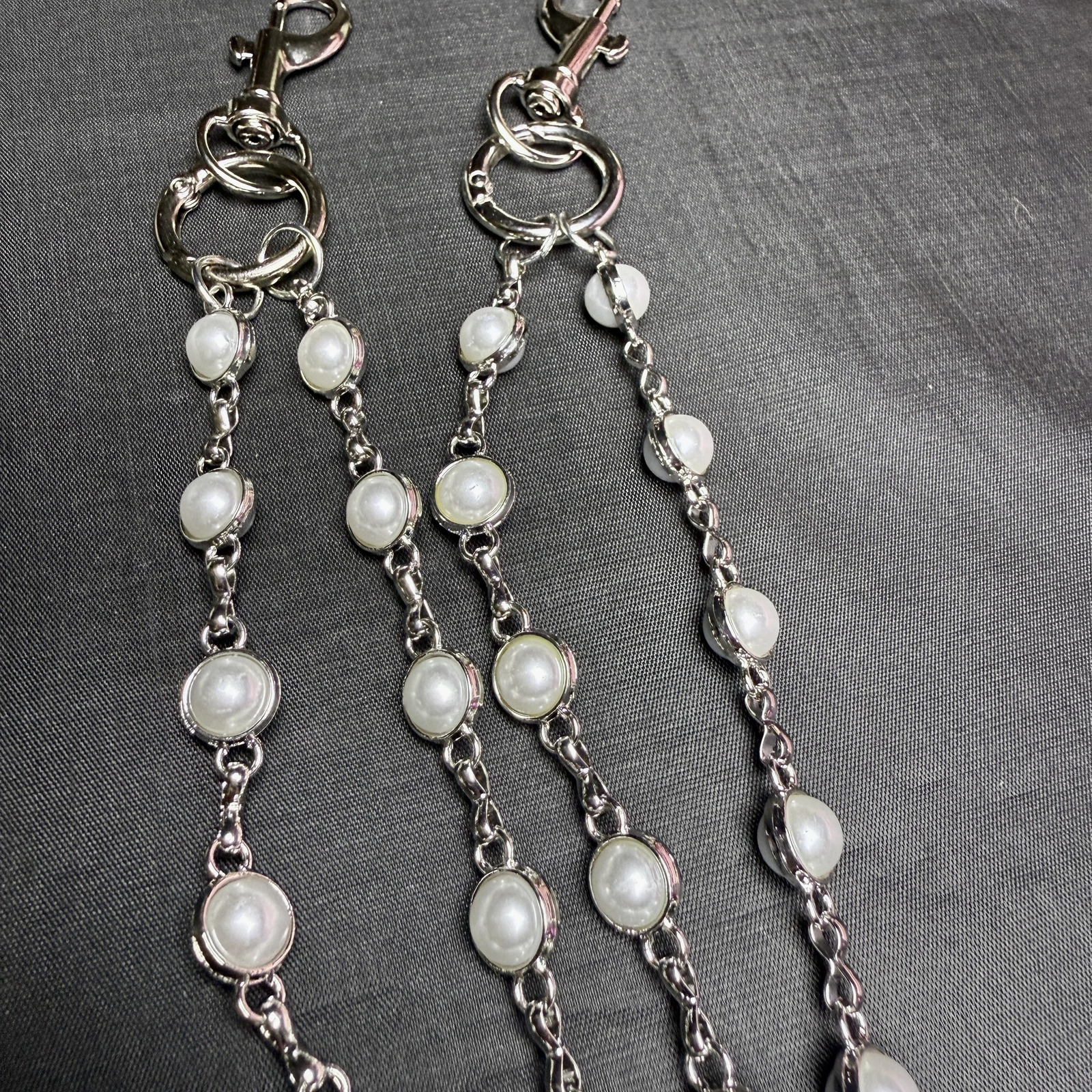 Double sided pearl pants chain punk style detachable double-layer pants chain fashionable couple waist accessories 250805