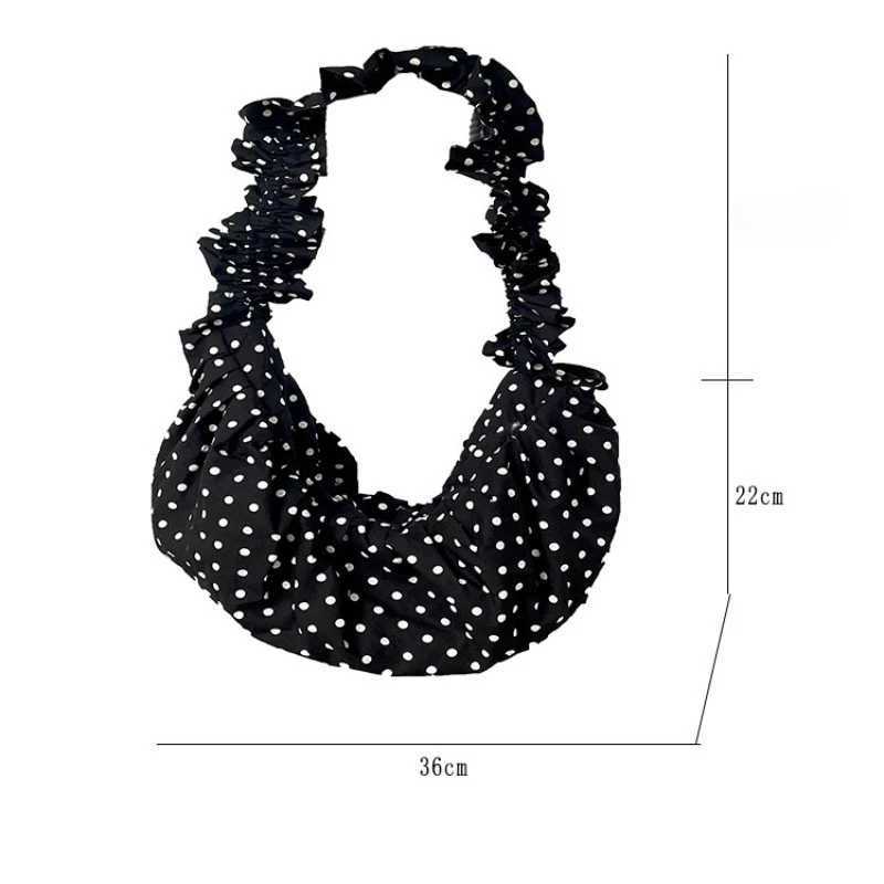 Women Underarm Bag Large Capacity Polka Dot Crossbody Bag All Matched Pleated Dumpling Bag for Outdoor Travel Clutch Purse Z250807