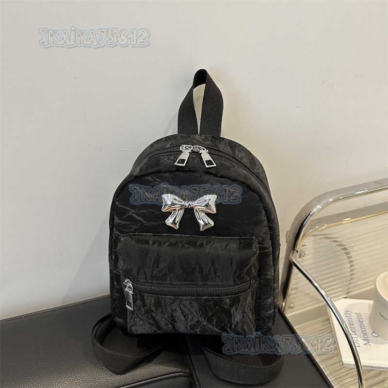 Bowknot Backpack for Women Niche Design Fashionable Style School Bag 2024 Autumn and Winter Lightweight Small Travel Backpack H250806