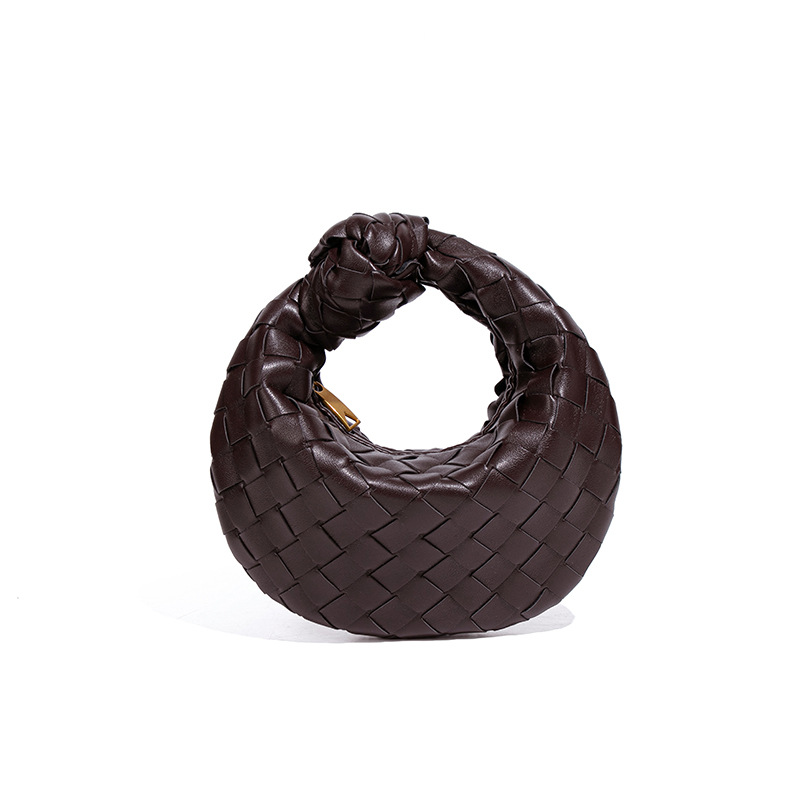 Summer new women's mini handbags woven croissant knotted dumpling convenient lipstick bags