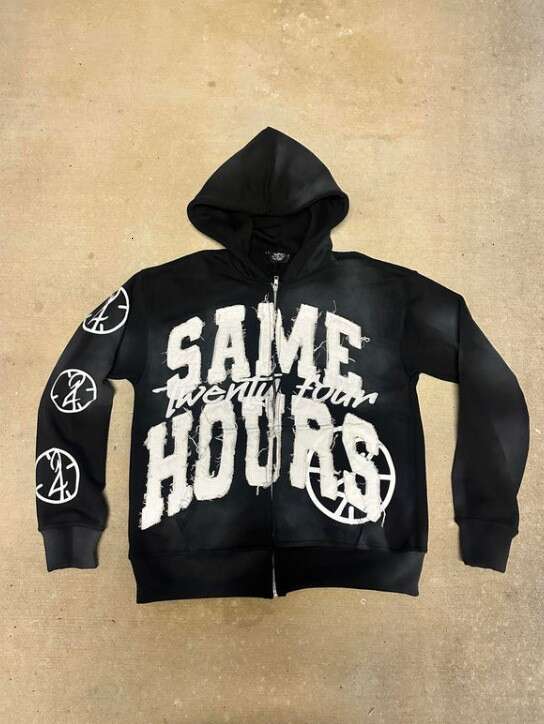 2024 Letter Trendy Brand Hooded Sweatshirt Autumn Winter New TEMU Hoodie