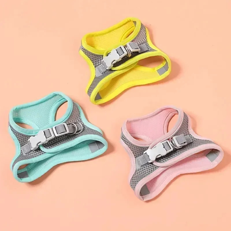 Cats Dog Accessories Small Dog Collar Safety Vest Pet Chest Rope Dogs Cover Breathable Adjustable Harnesses Supplies Products 250805