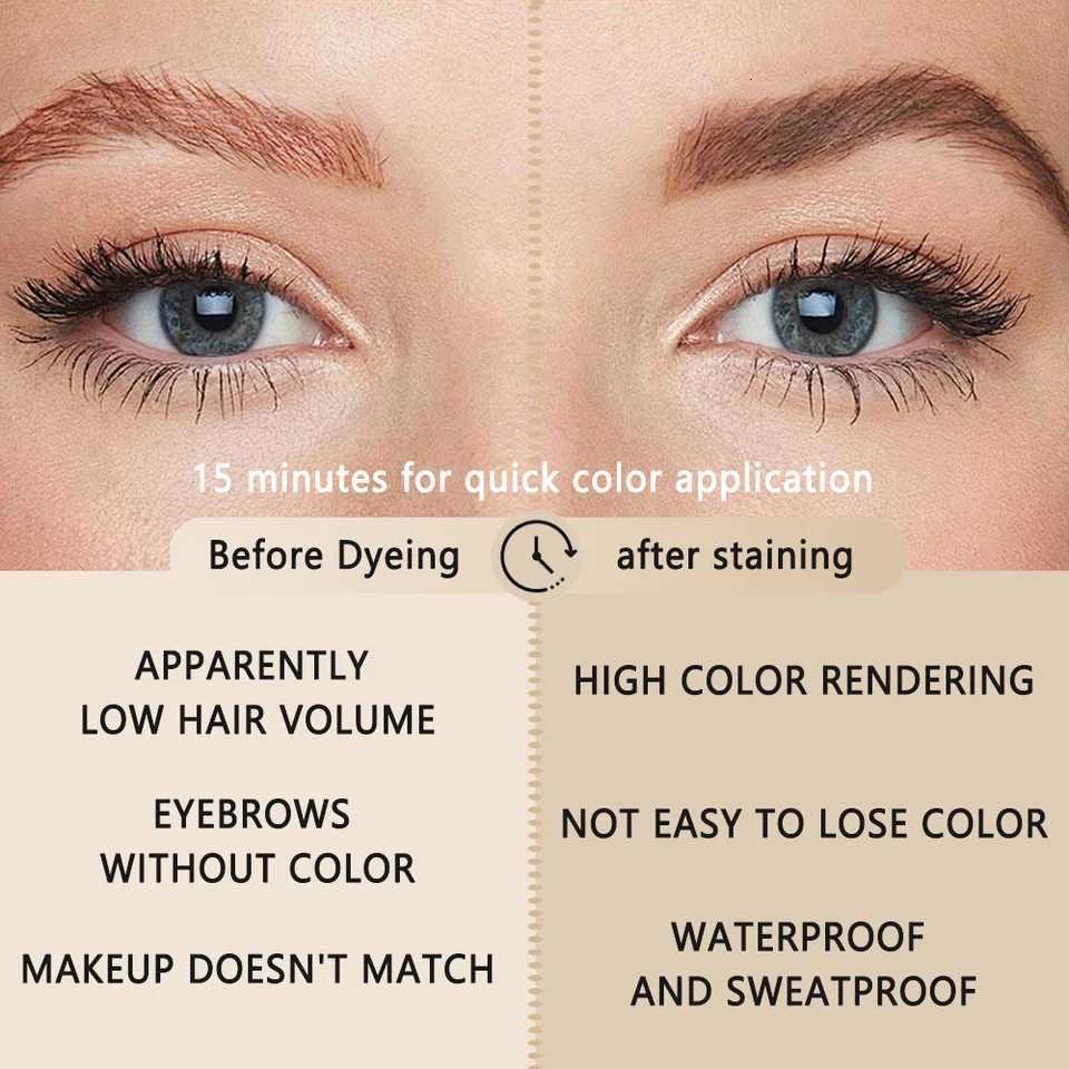 Eyebrow Dye Kit Waterproof and Sweat-proof Eyebrow Dye Comes with a Brush Long-lasting Eyebrow Shaping and Enhancement Effect W250807