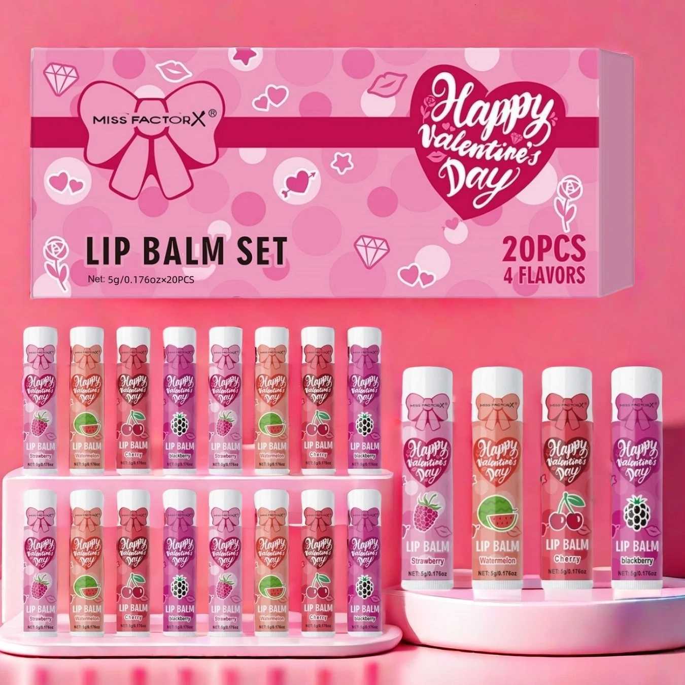 20PCS/Box Luxury Gift Set Lip Balm Set Hydrating and Glossy For Dry Lips Valentines Day Gifts WomensXJ250807