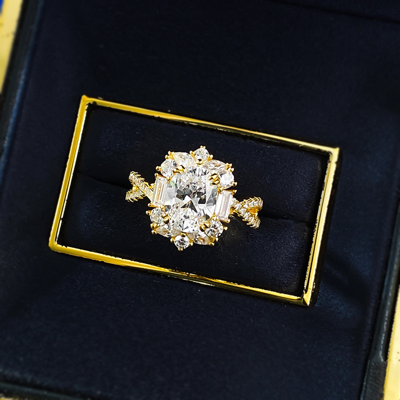 Hui Zhi Wing Jewelry S Pure Silver New Ins Style Daily Simple 7*9 Pigeon Egg Ring for Women