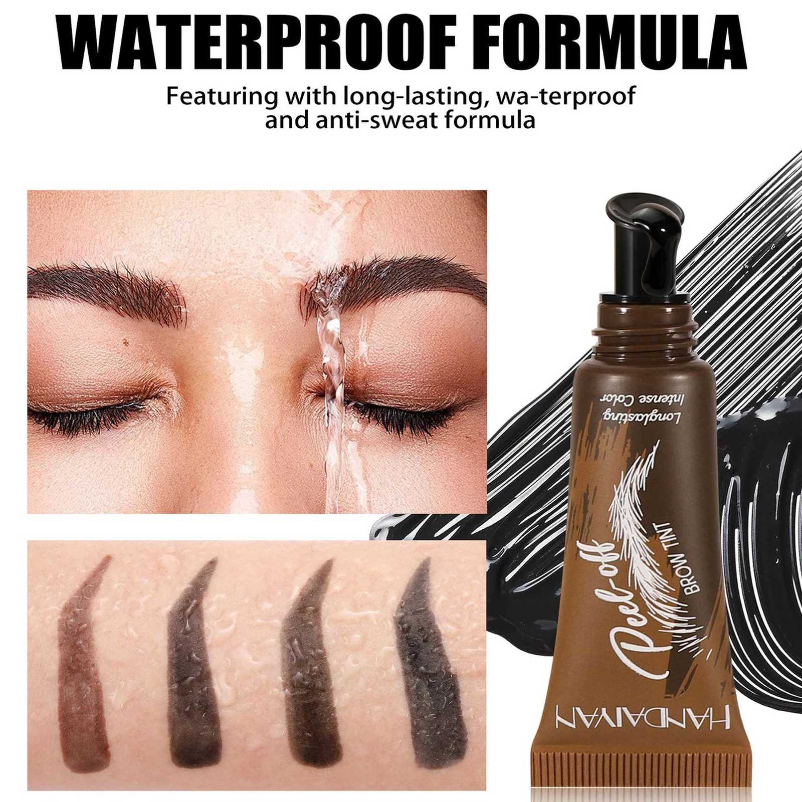 Eyebrow Gel Peel Off Natural Tinting Tattoo Waterproof Long Lasting Brown Eye Cream Coloring Eyebrow Glue Quick Dry Brow Makeup W250807