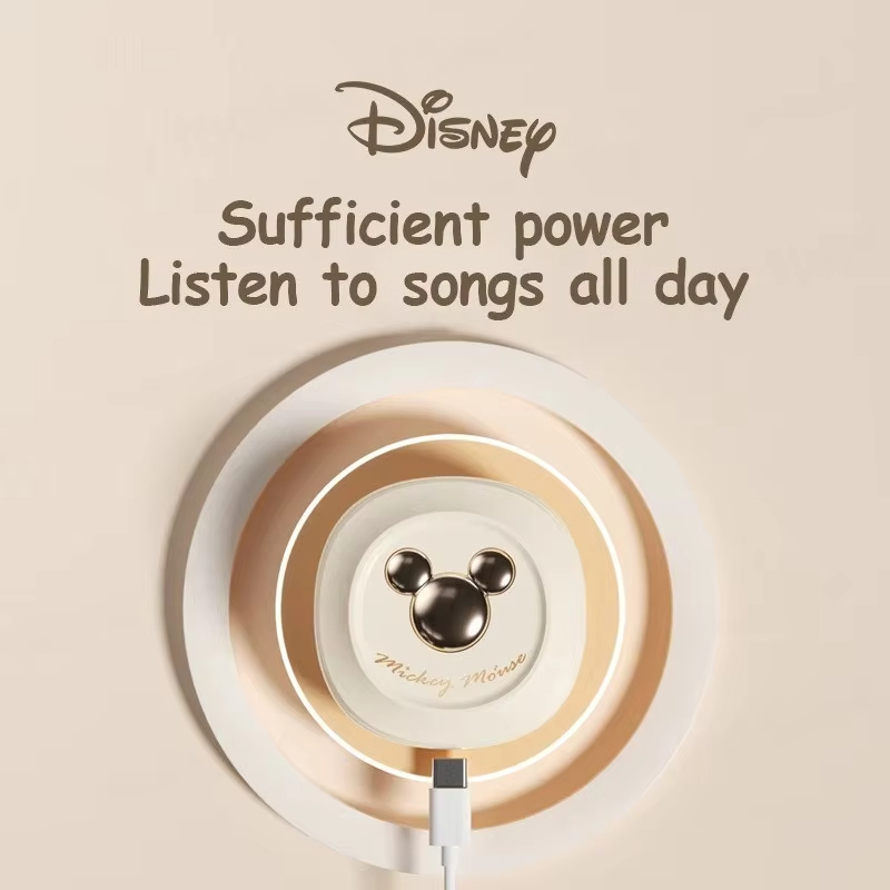 Disney TWS Bluetooth Earphones HIFI Stereo Sound Music HD Call Gaming Headset D68 Noise Reduction Earbuds Mickey Sliding Cover