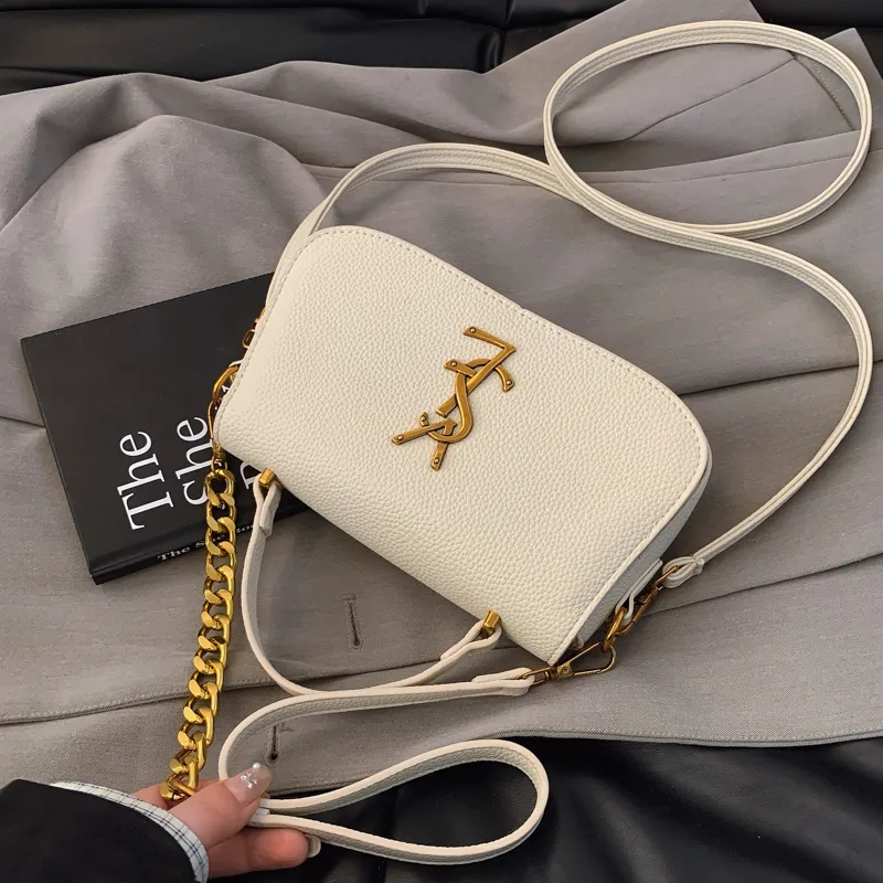 Designer bag with calf leather texture small square bag shoulder bag new fashion light luxury versatile crossbody bag wallet multi-color series bag
