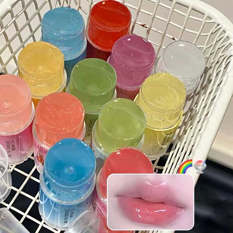 Peach Fruit Lip Balm Mini Portable Hydrating Coconut Grape Lip Care Moisturizing Cream Anti-Drying Nourish Jelly Lipstick PrimerXJ250807