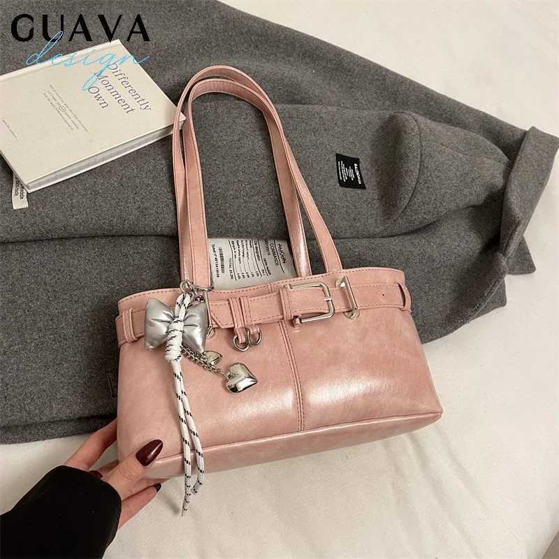Small PU Leather Solid Color Underarm Bags for Women Belt Y2K Ladies Shoulder Bag Females Handbags and Purses Tote Bag Z250807