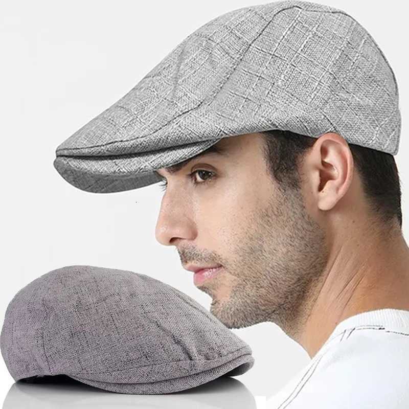 Mens Classic England Style Hat Berets Breathable Cs for Men Women Summer Autumn Flat C Cotton Linen Retro Beret Hats C XJ250807