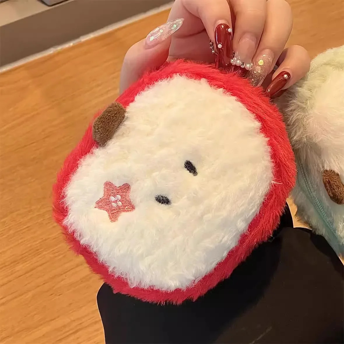Kawaii Cartoon Mini Apple Plush Zero Wallet for Girls Cute Plush Coin Wallet Key Storage Bag Key Ring Children Party Gifts 250807