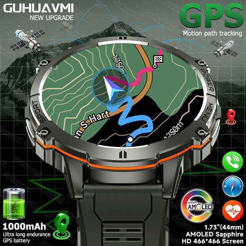 2025 NEW GUHUAVMI TANK X3 Military GPS Smartwatch Men 1.73HD AMOLED Sn Cpass 1000mAh Waterproof Rate BT Call Watch y250807