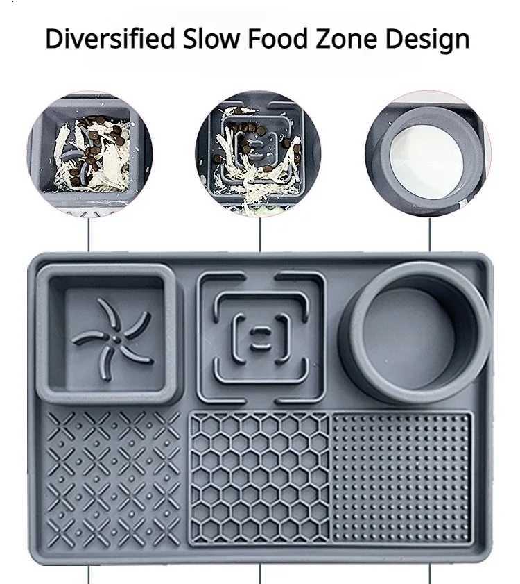 Dog Cat Tableware Anti-choking Bowl Food Grade Organosilicon Multifunctional Slow Mat Licking Mat ith Suction Cup Pets Supplies Y250806