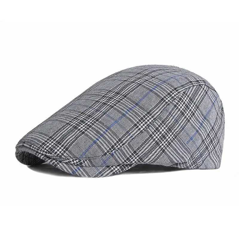2024 Cotton Spring Summer Plaid Newsboy Flat Peaked Cap Men and Women Painter Beret Hats 130 XJ250807