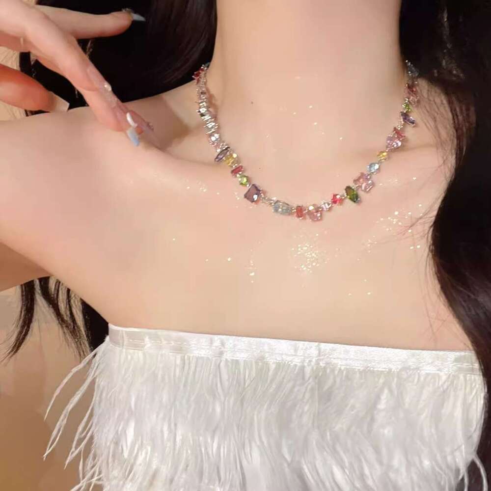Colorful Crystal Candy Zircon Bracelet Light Niche High-end Forest Style Beaded Jewelry 2024 Accessories