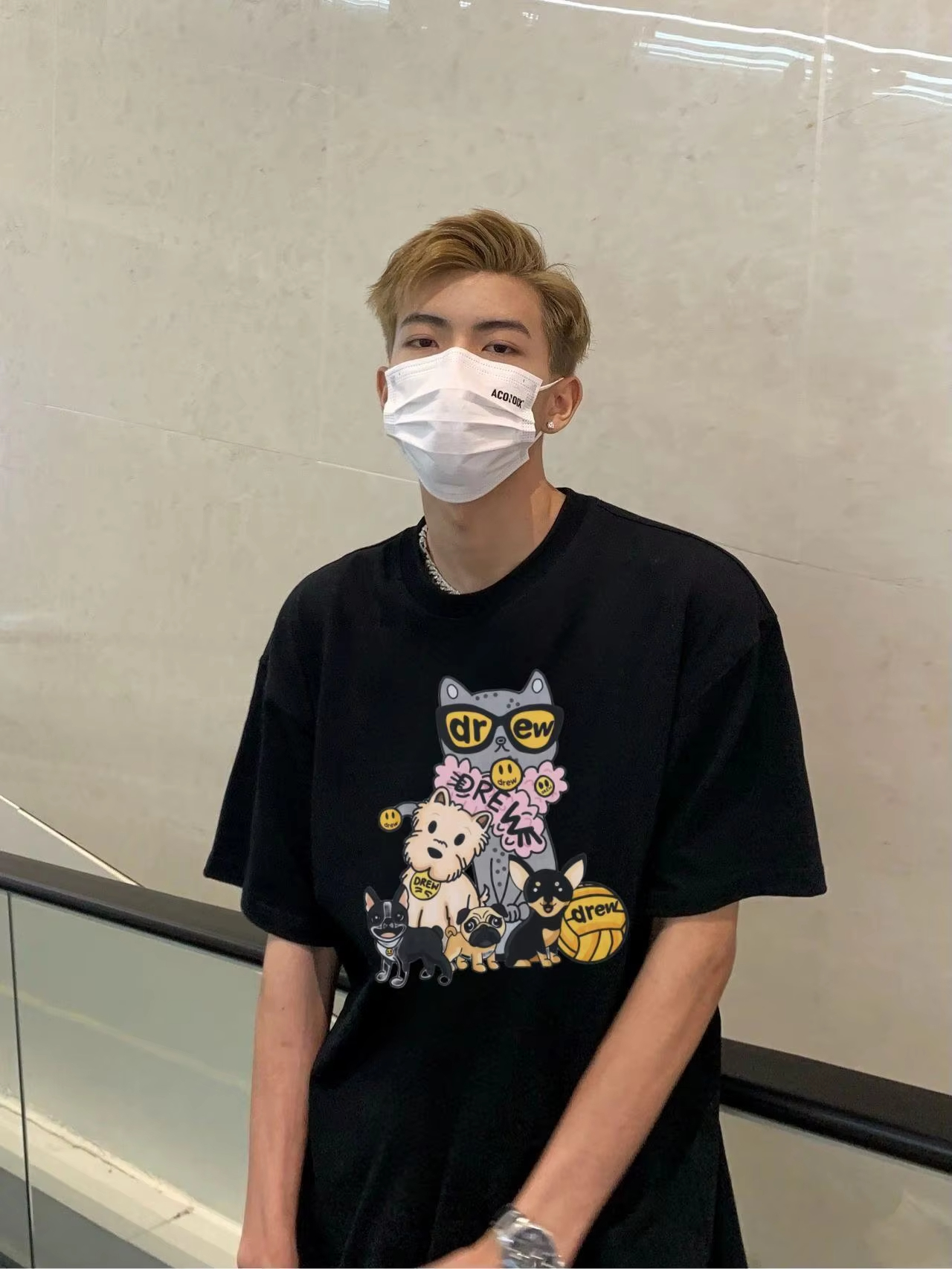 Drew House New Mens Clothing cartoon print T shirt men's and women's printed loose short sleeve T-shirt Designer luxury