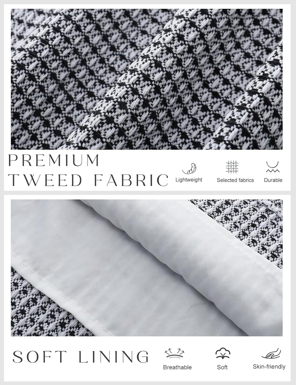 Womens Tweed Mini Elegant Front Half Zipper Short Sleeve Casual Work Straight Tube Dress with Pockets