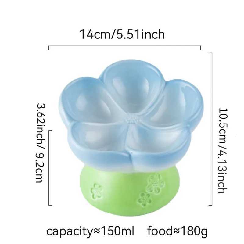 Cute Ceramic Elevated Cat Bowl Anti Vomiting Raised Cat Feeder Pet Supplies Accessories Dog Cat Pet Bowl Y250806
