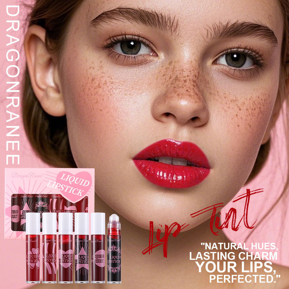 6-piece Roll-on Glaze Set Staining Lip Oil Moisturizing Hydrating Roller Ball Liquid Sexy Red Lipstick Water Makeup X250807