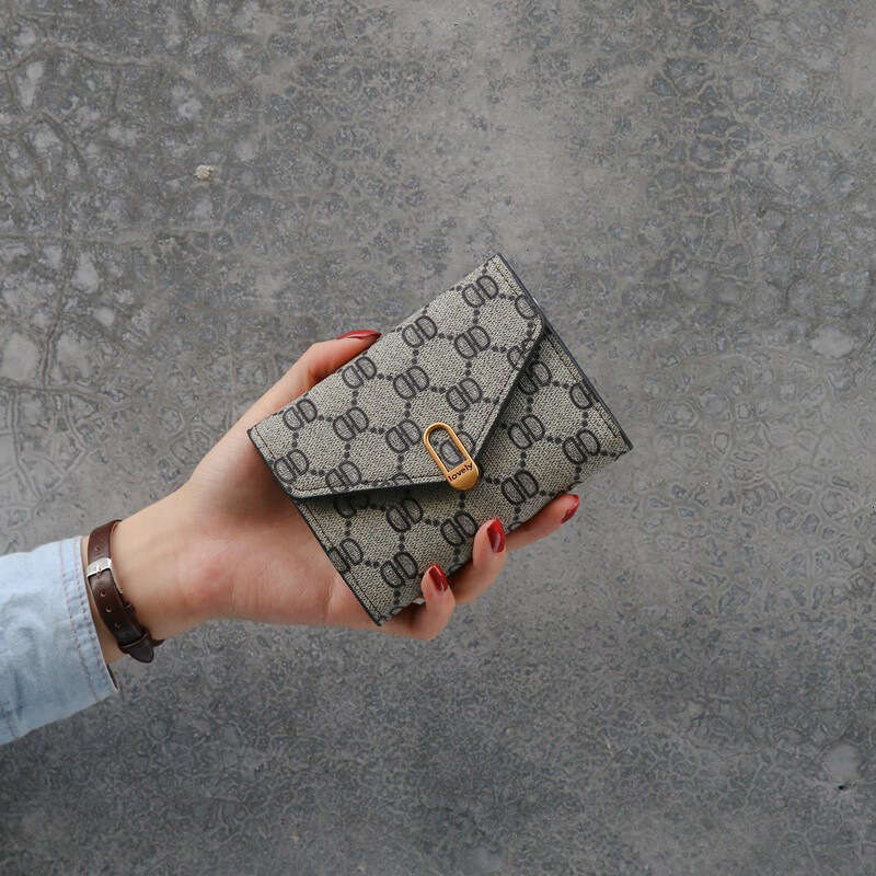 2025 Ins New Simple Short Style 70% off Small Women's Coin Purse Card Holder Leather Wallet Trendy