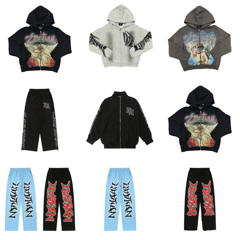 MIXED EMOTION rhinestone men hoodies designer hoodie men women y2k hoodies vintage graphic hoodie fashion streetwear casual sweatshirts mixed emotion hoodie