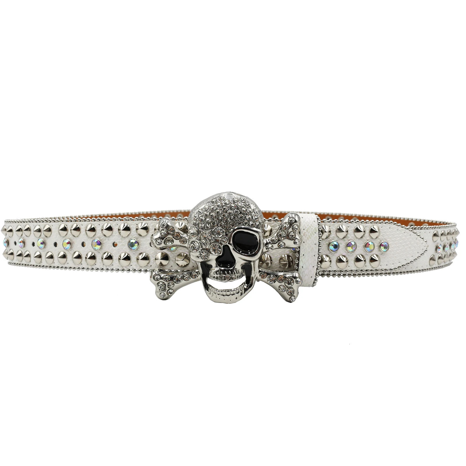 Western Rhinestone Belt Skull Belt Ceinture Femme Ceinture Homme Crystal Studded Pin Buckle Belt Cinto De Strass Jeans 250805