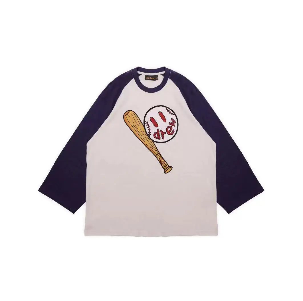 Drew House Mens Clothing Printing logo multicolored long sleeves men's and women's loose New trend Long sleeves Designer luxury