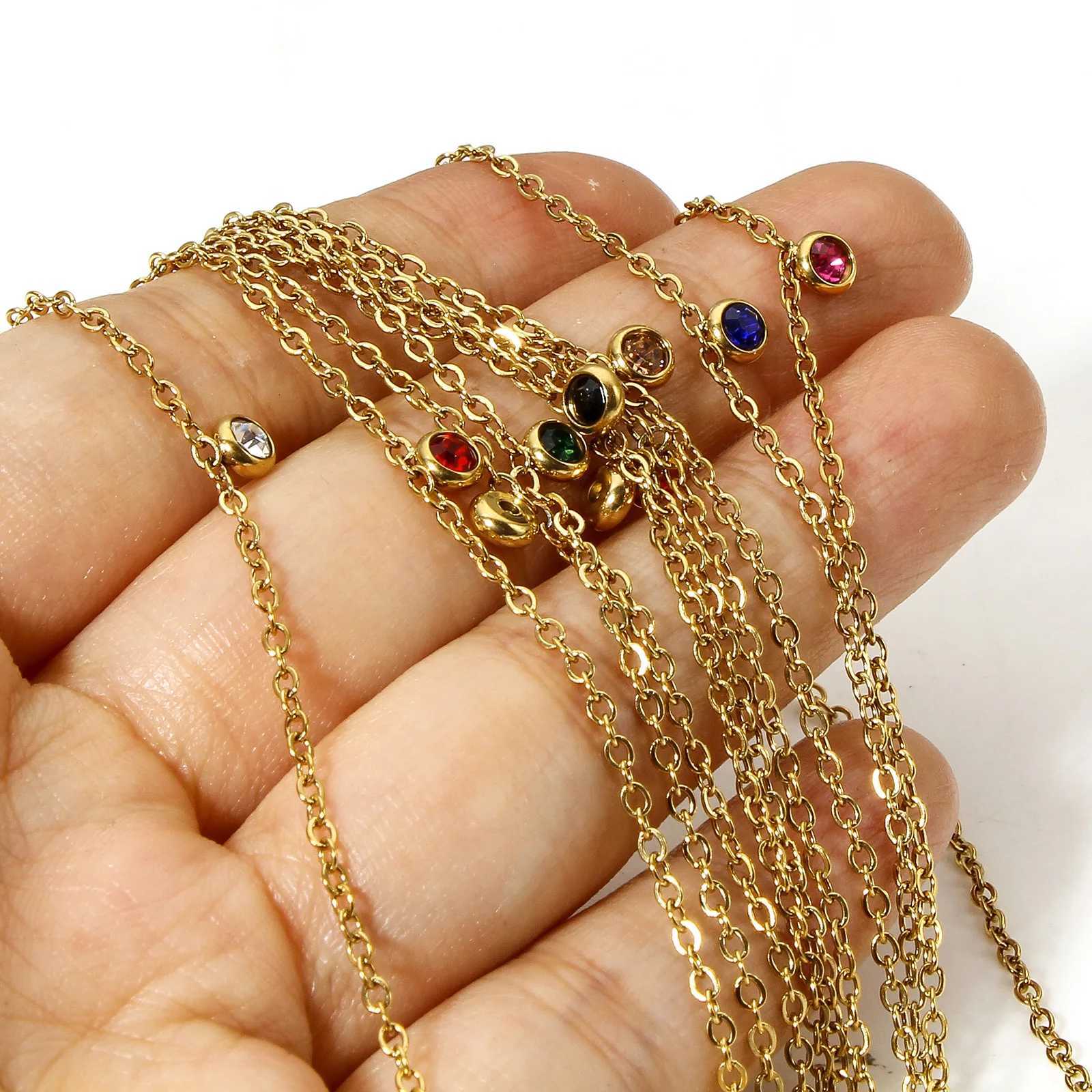 1PC Classic Colorful Rhinestone Charms Anklet Gold Color Stainless Steel Anklet For Women Foot Chain Summer Beach Jewelry 22cm Y250805