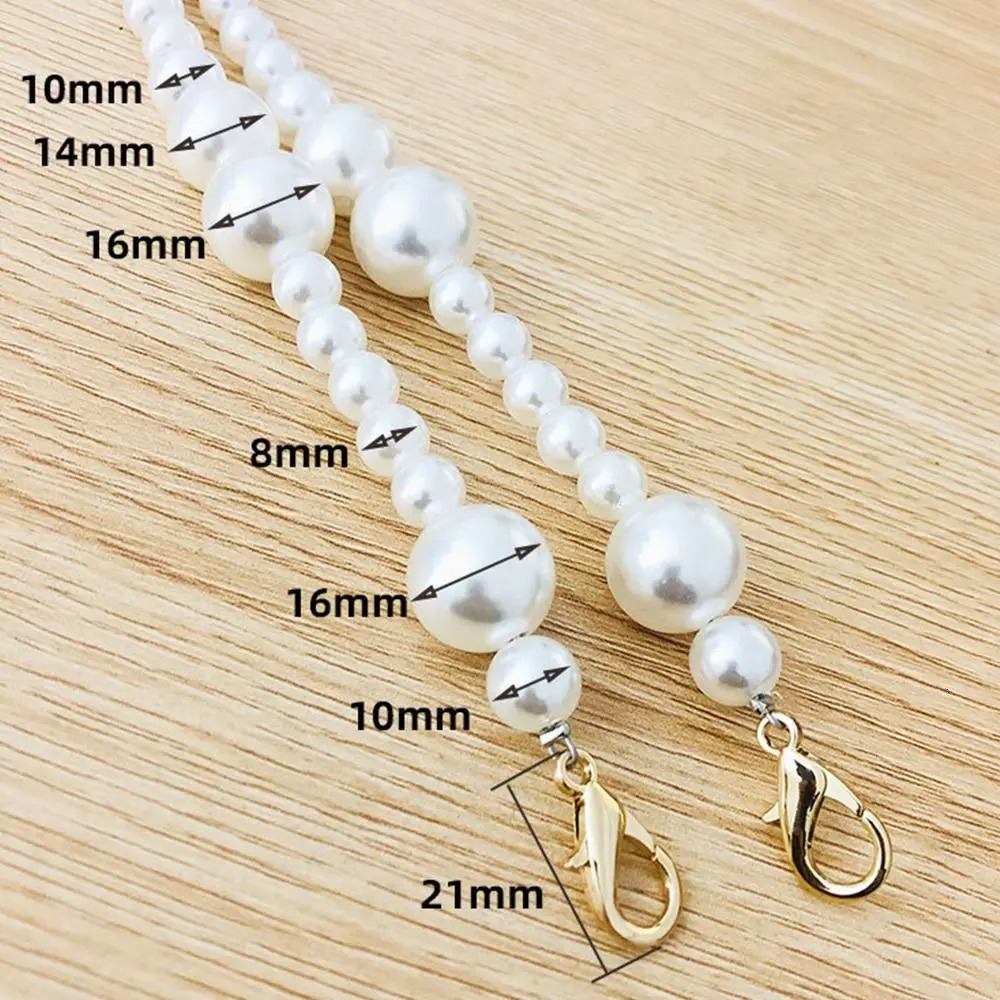 7090100110120cm Fashion Pearl Strap Versatile Casual Long Beaded Chain Shoulder Strap Bag Strap Bags Replacement Accessories 250807