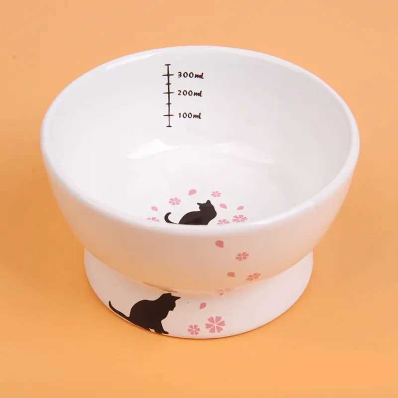 Pet Supplies Lovely Pet Feeder Cartoon Shape High-Foot Single Mouth Skidproof Ceramic Dog Products Drinking Bowls Accessories Y250806