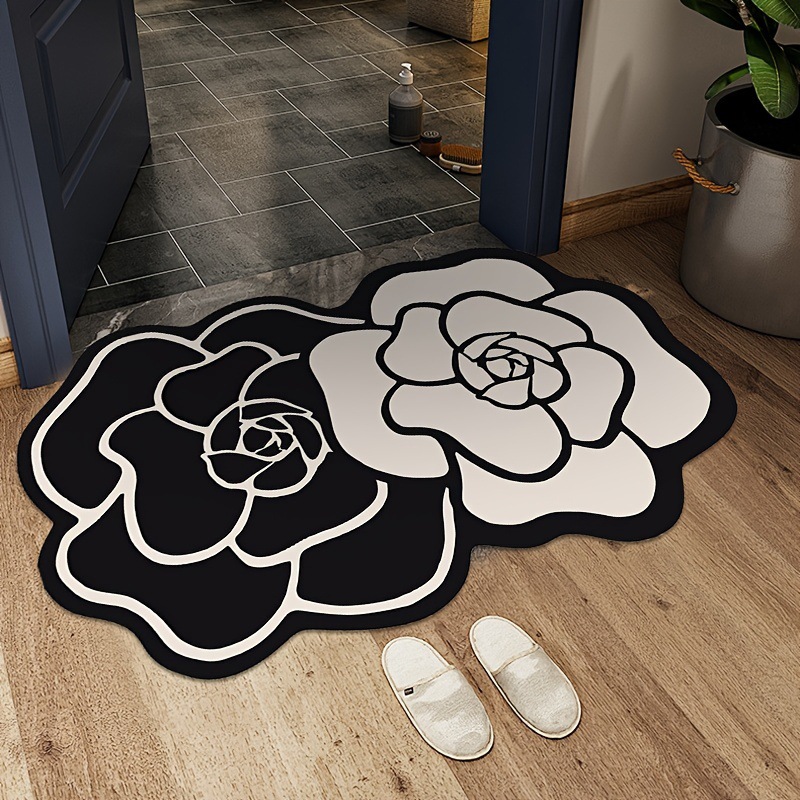 Luxury designer Diatomaceous Earth Non-Slip Shower Mats Quick Drying Absorbent Bath Mats for Bathroom Classic Print Retro yoyer Floor Mat Home Decorat