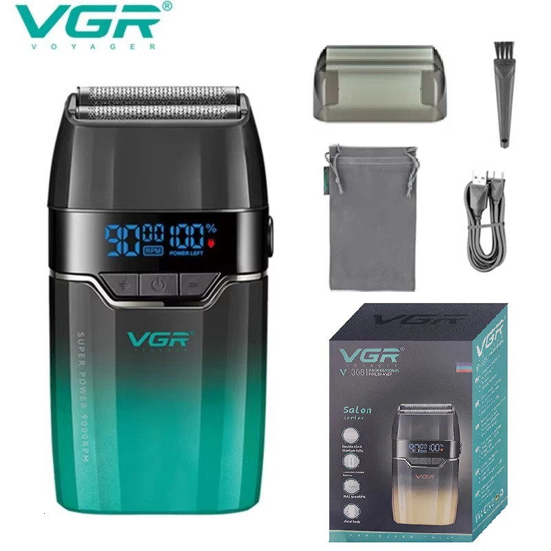 VGR Professional Hair Beard Electric Shaver For Men Barber Rechargeable Electric Razor balds head Shaving Machine 250805