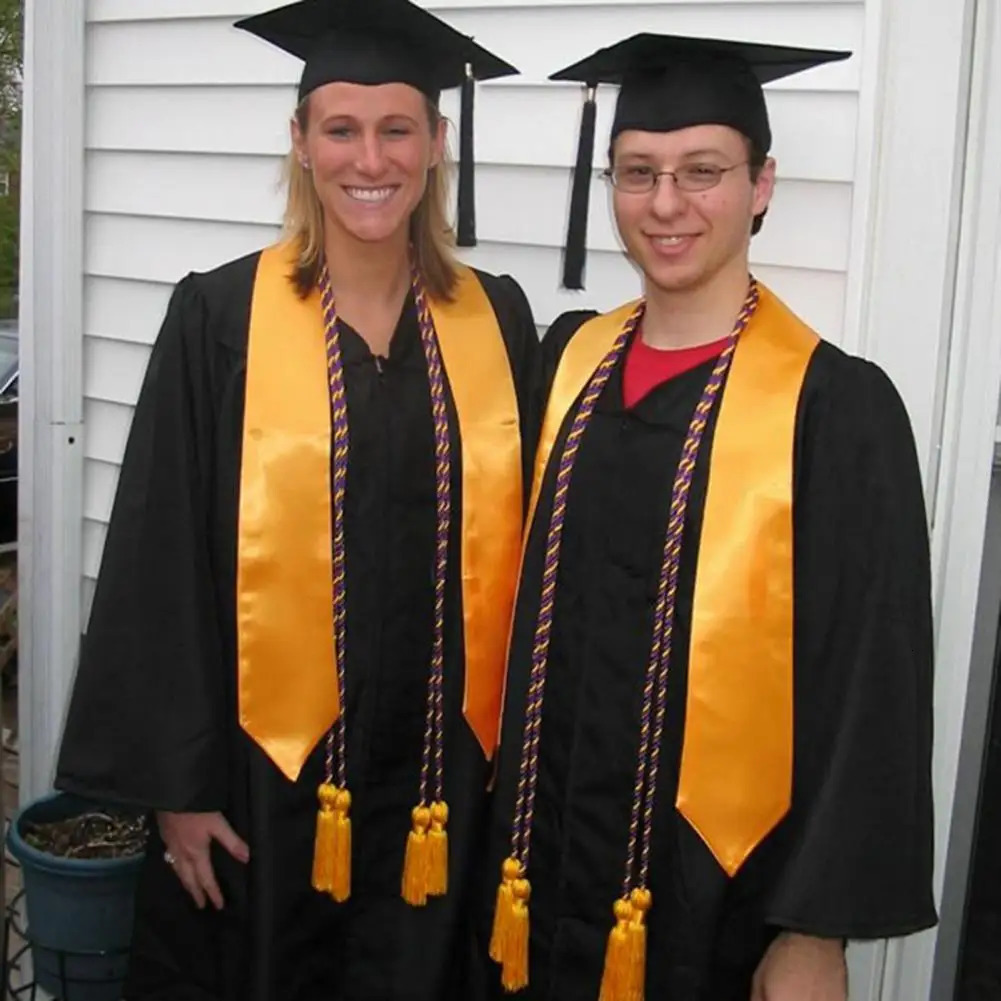 5PcsSet 2025 Bachelor Uniform Suit Stole Zipper Clre Graduation Robe With Hat Tassel Rope Of Honors Party Clothes 250729