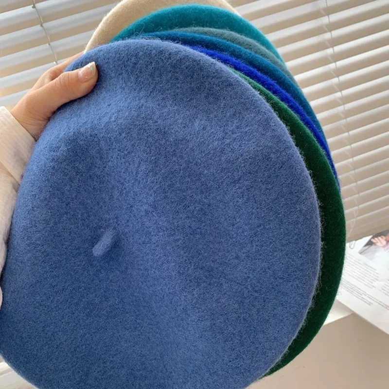 100% Wool Berets Autumn and Winter Headl Cs Can Color Berets Elegant Womens Autumn and Winter Cs Wholesale XJ250807