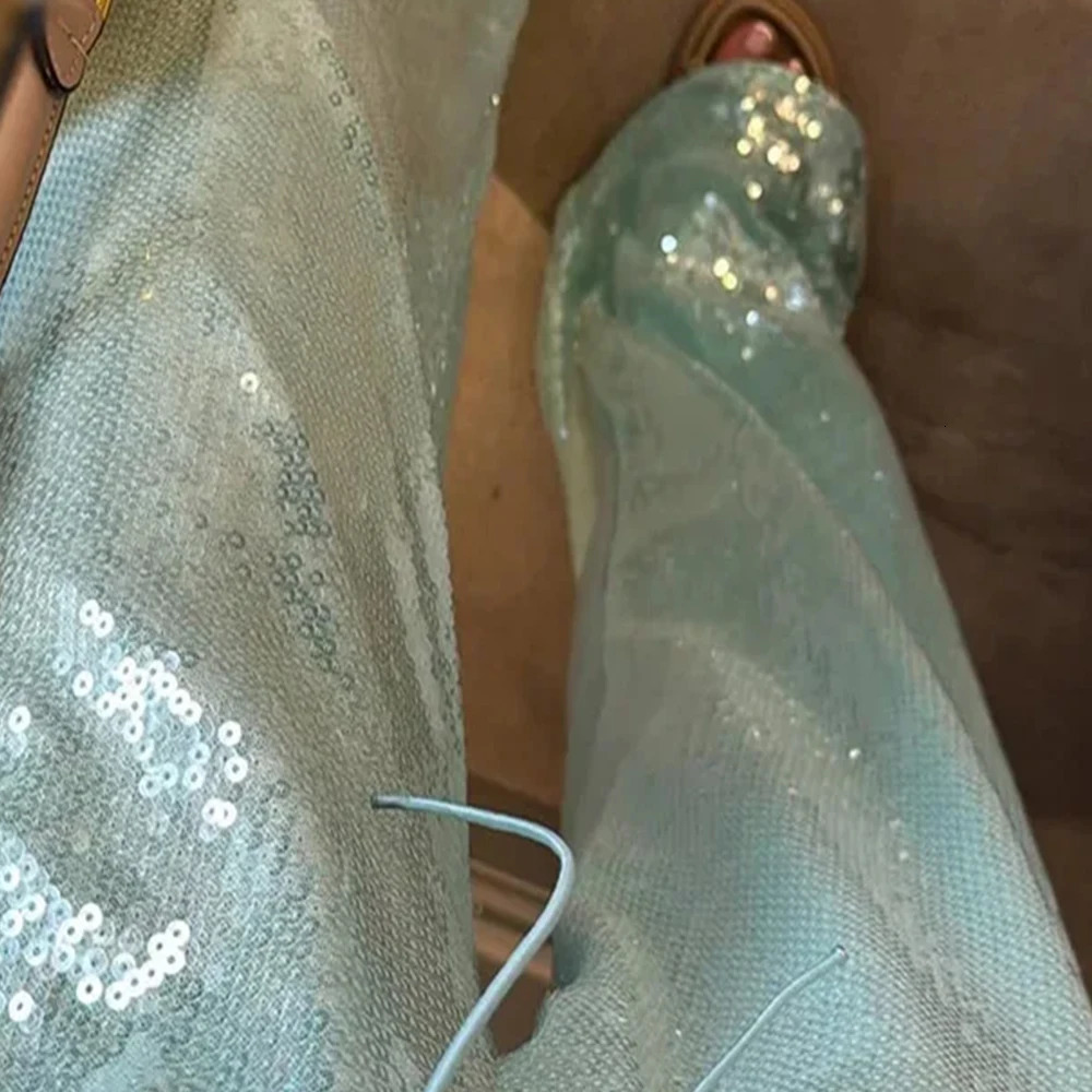 Chic Sequined Long Pants For Women High Waist Drawstring Ankle-length Loose Trousers Spring Summer Female y2k Coquette Pants 250806