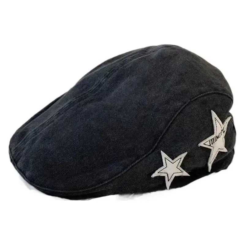 Womens Fashion Hat New American Retro Star-Shed Casual Simple and Versatile Beret Painter Hat XJ250807