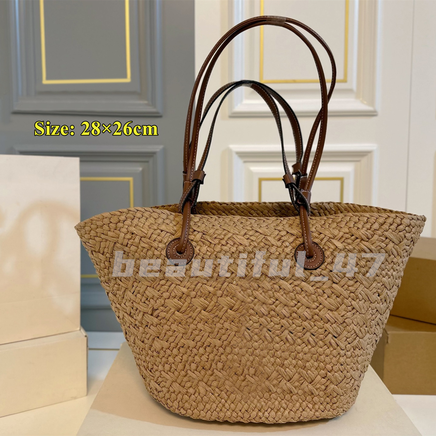 Designer women bags Summer woven totes large capacity versatile commuting tote women's vacation beach bag single shoulder bags vegetable basket bag