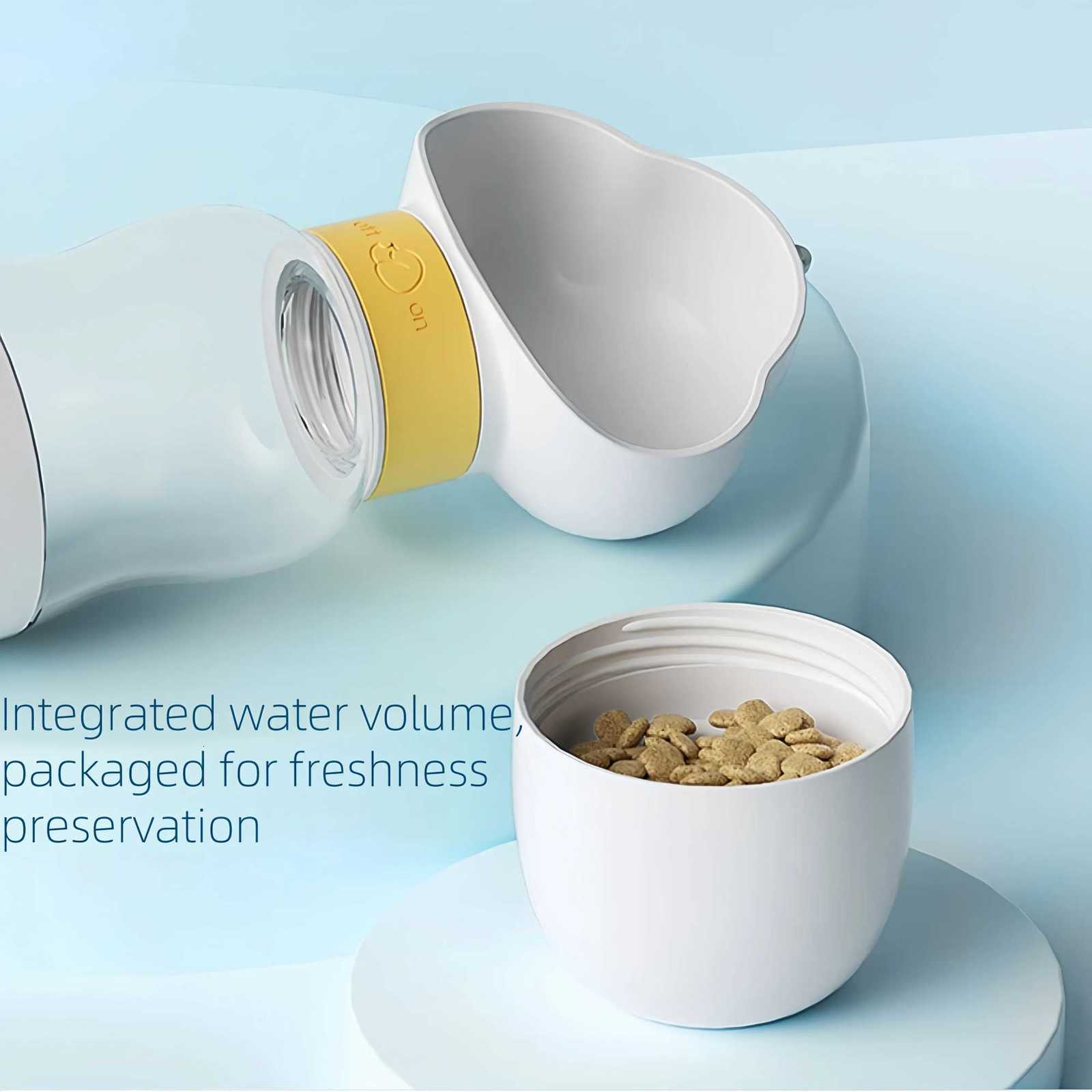 2 in 1 Pet Dog Water Bottle Feeder Bowl Portable Water Food Bottle Pets Outdoor Travel Drinking Dog Bowls Water Bowl for Dogs Y250806