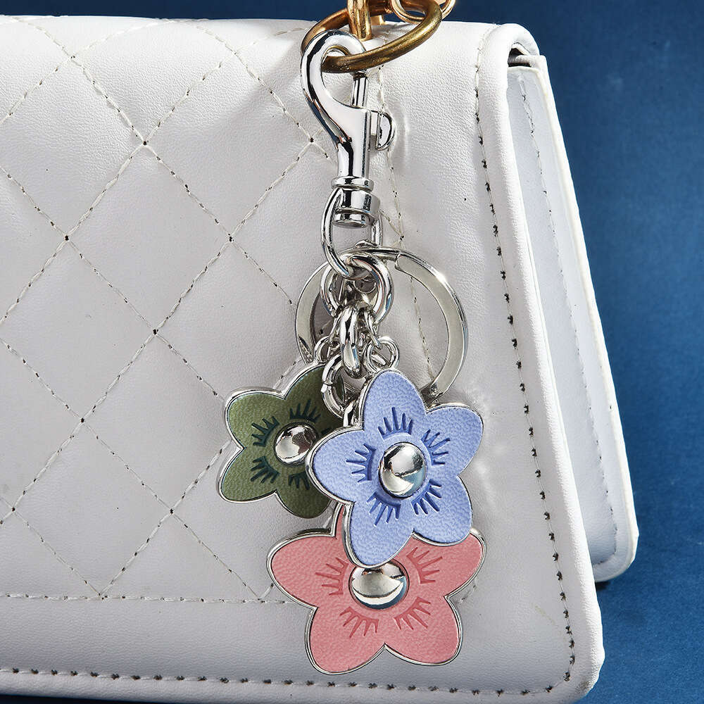 DHessentials Floral Metal Keychain - Elegant Rose & Camellia Bag Charm, Stylish Car Key Holder for Women (10cm, 45g)