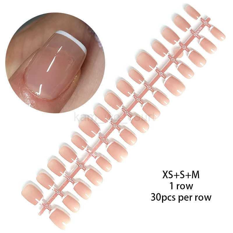 24Pcs Full Finished Fake Nail Patches for Girls Removable Coffin Ballet False Nails French Wearable Press On Fake Nails Gift M250807