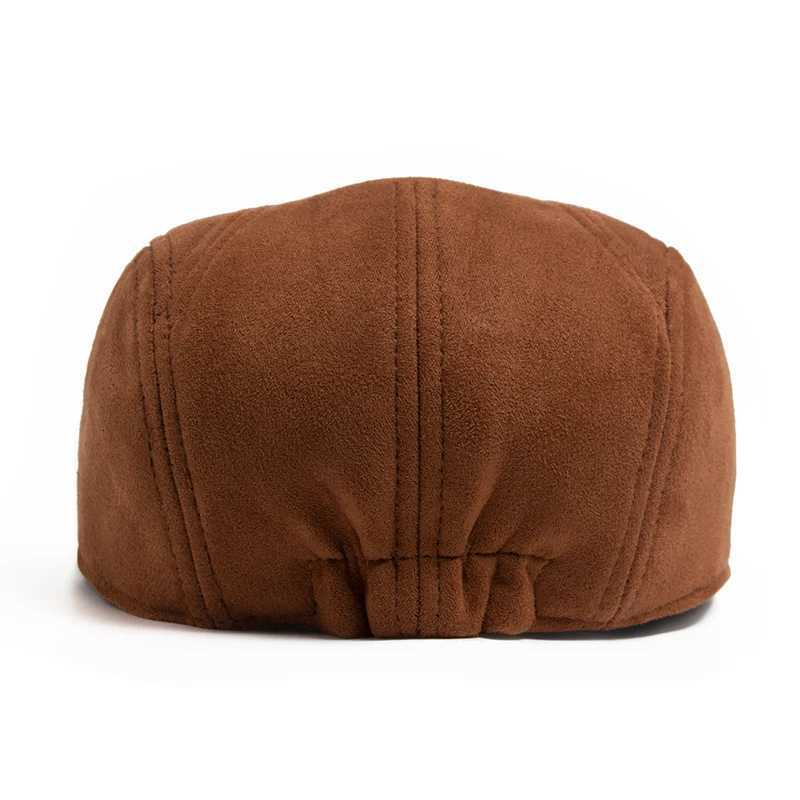 New Suede Autumn Winter Beret Fashion Vintage Men Women Newsboy Hat Casual Flat Visor C Berets For 54-58cm Head Circumference XJ250807
