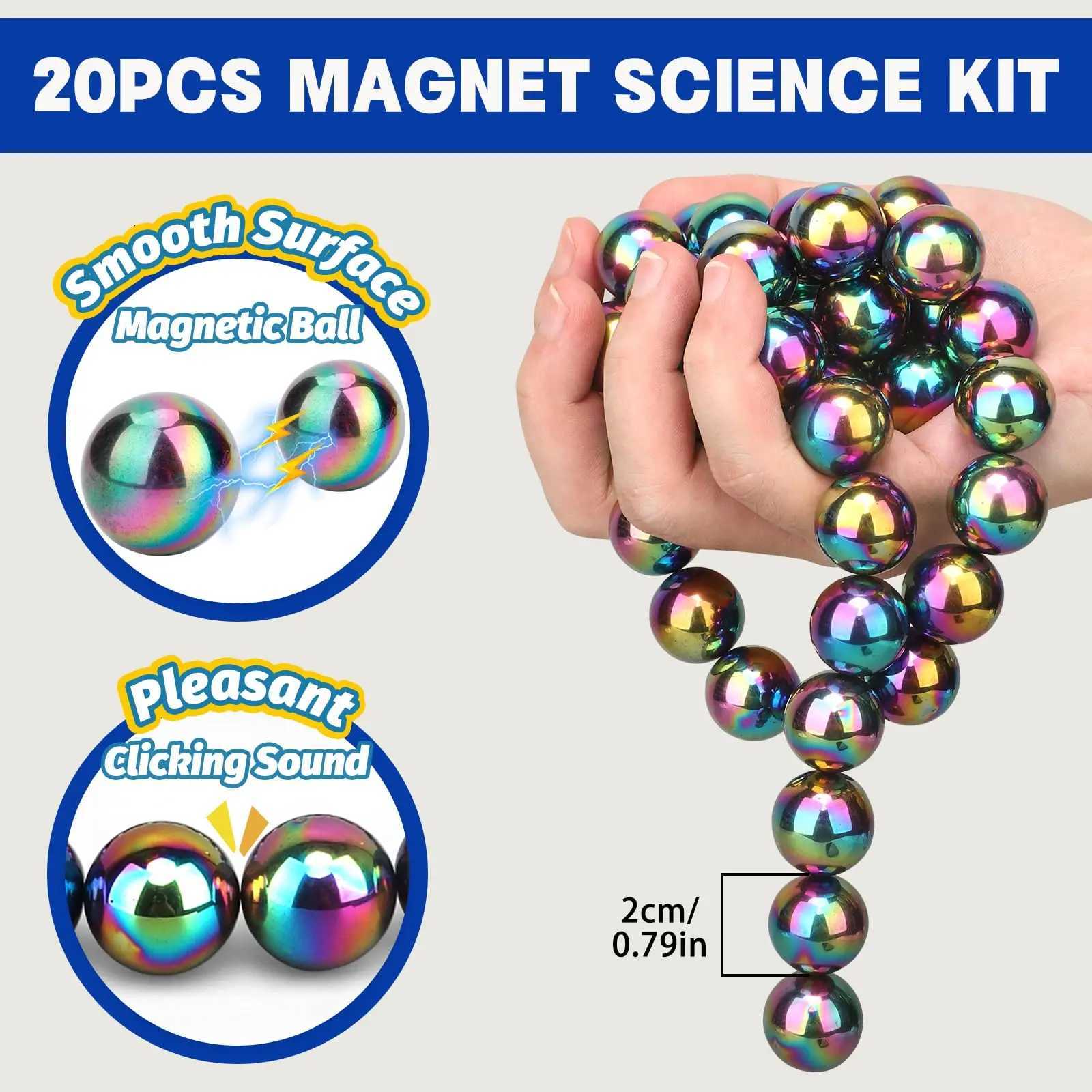 20pcs Magnetic Balls Anti-stress Fidget Toys Desk EDC Stress Relief Toys Sensory Game Antistress for ADHD Autism Adults Man Z250807