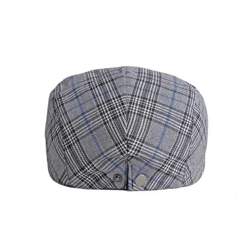 2024 Cotton Spring Summer Plaid Newsboy Flat Peaked Cap Men and Women Painter Beret Hats 130 XJ250807